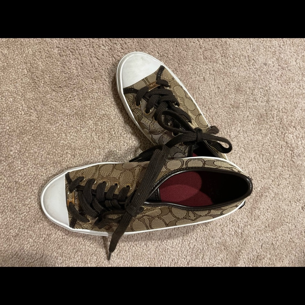 Size 7 Coach Sneakers Brown with minimal wear